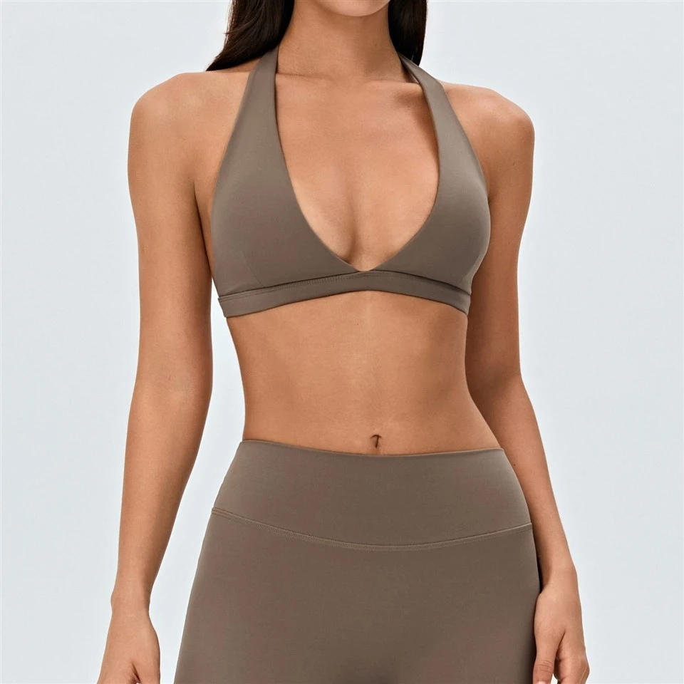 Large V-neck Halter Sports Bra