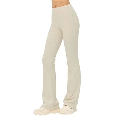Calça flare alta-Stretch Double 6 Lycra leve-